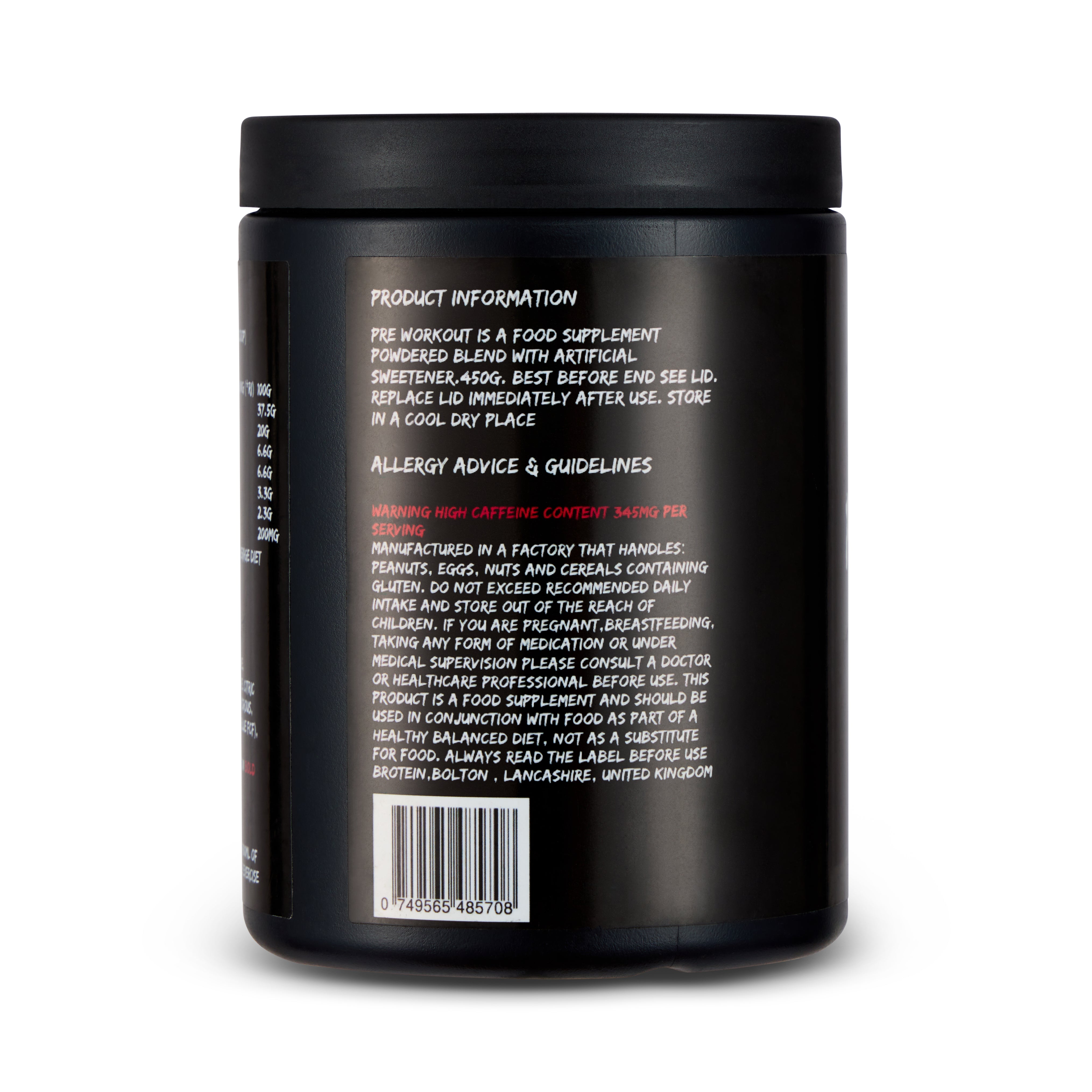 Pre Workout Powder Raspberry Blue Raspberry Pre-Workout Pro 450g– Brotein